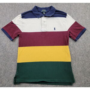 Polo Ralph Lauren Shirt Boys Medium (10-12) Multicolor Colorblock Striped Polo